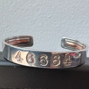 Nelson Mandela 46664 Silver Bracelet 1st Edition - Rare Collectible WITH Box